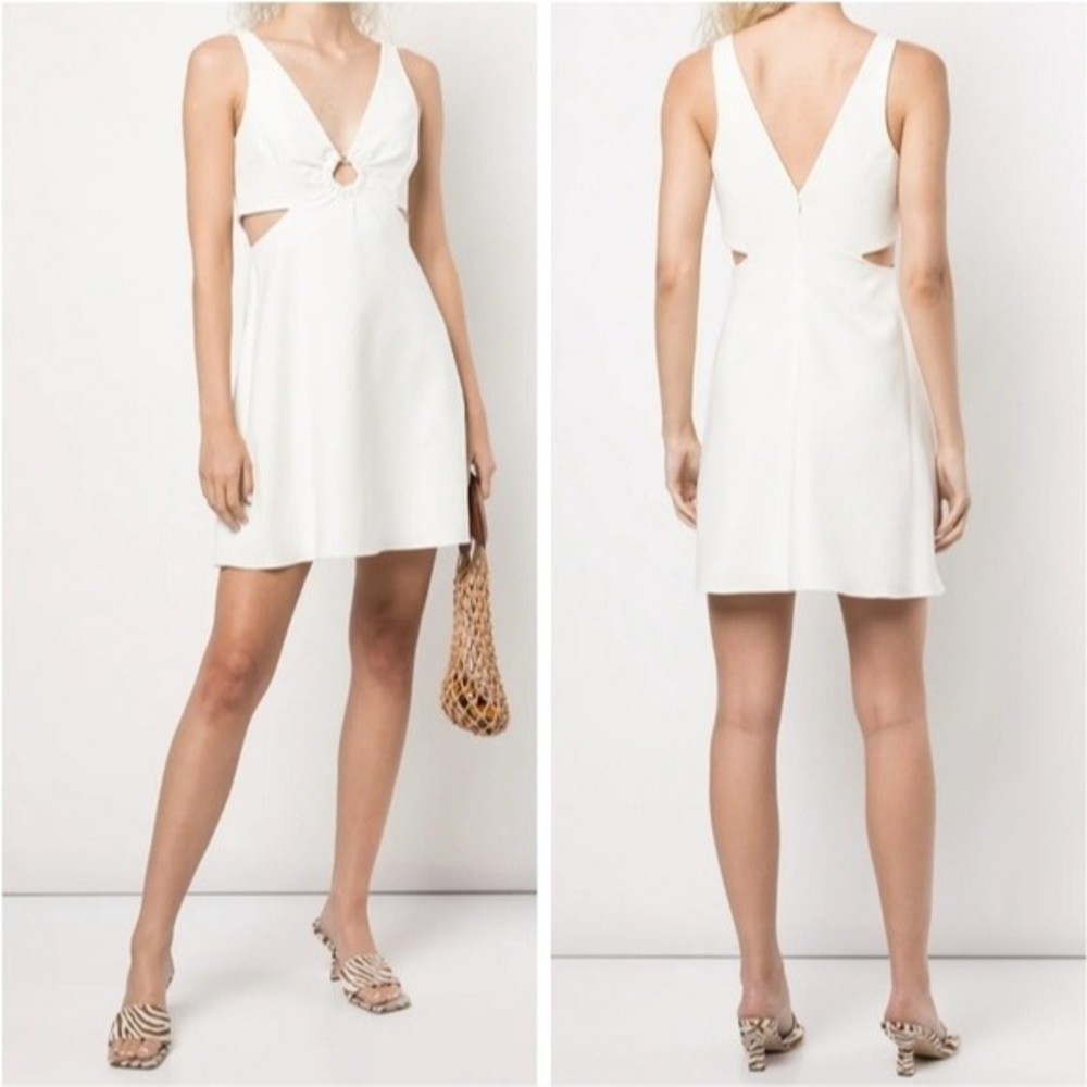 Likely Driscoll Side Cutout A Line Mini Dress White 4 NWT
